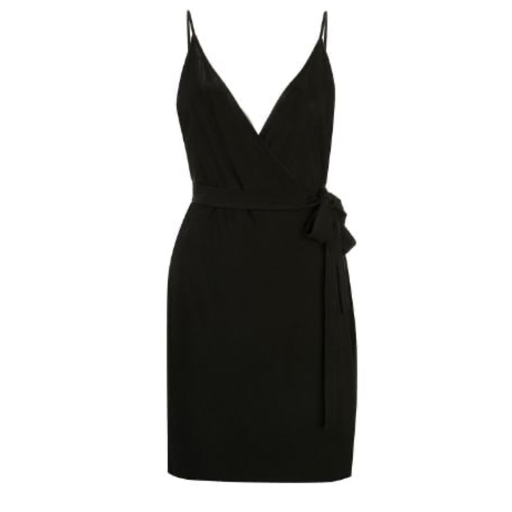 L’AGENCE Tate Sleeveless Wrap Dress in Black Size Medium NWT - Picture 14 of 14